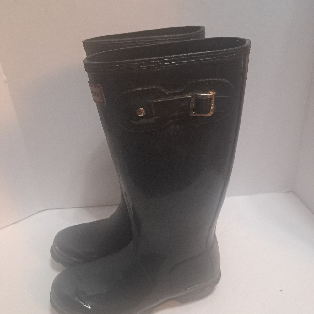 Hunter Original Kids Rubber Pull On Rain Boots SZ-4B/5G EU: 36 Olive/Midnight